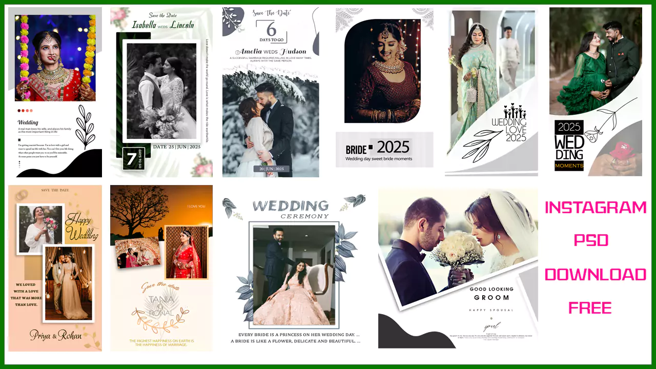 Instagram Indian Wedding PSD Post Template