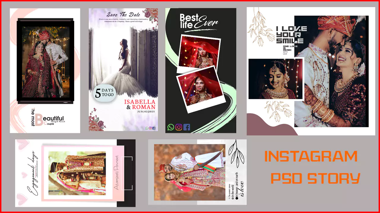 Instagram Wedding Post Template Psd Free Download