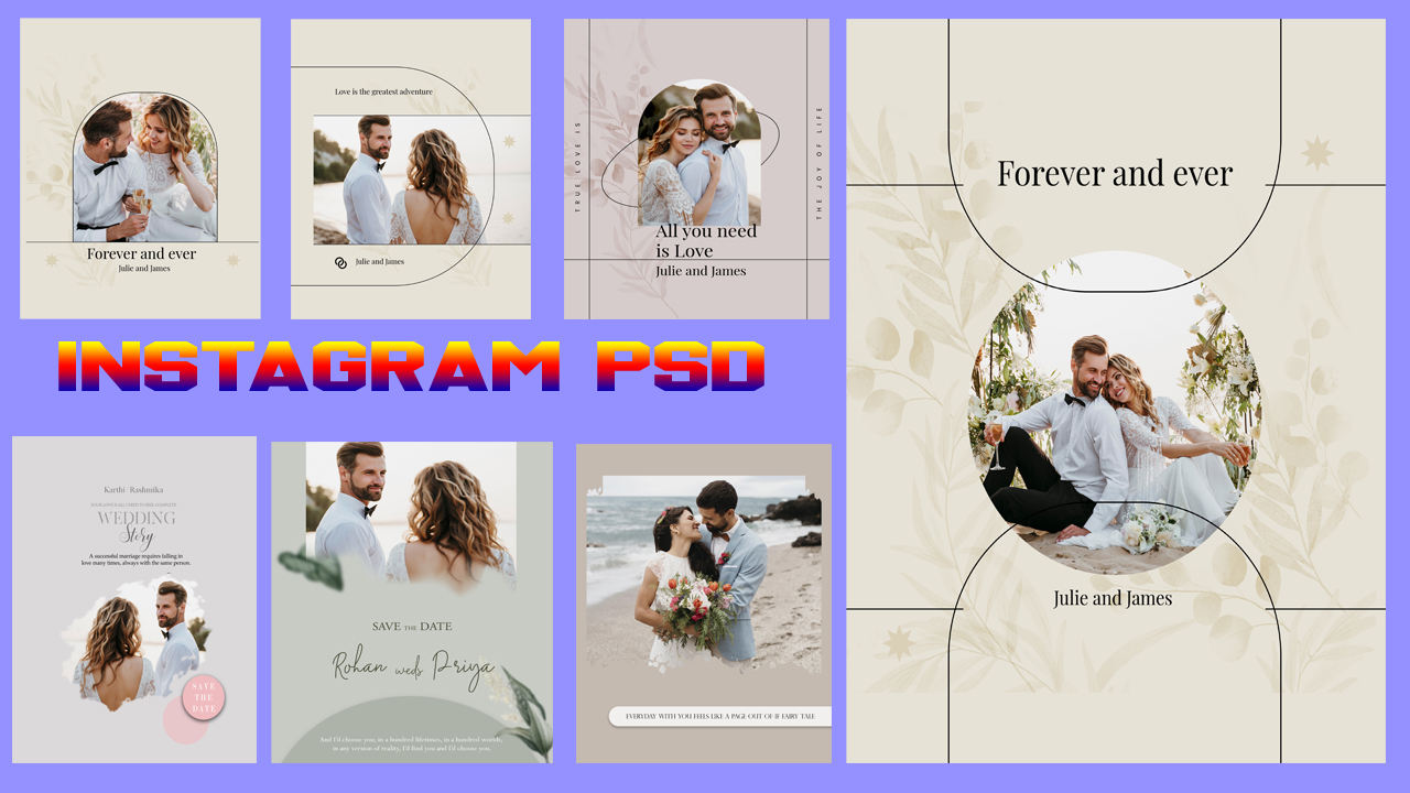 wedding instagram post psd free download 2025