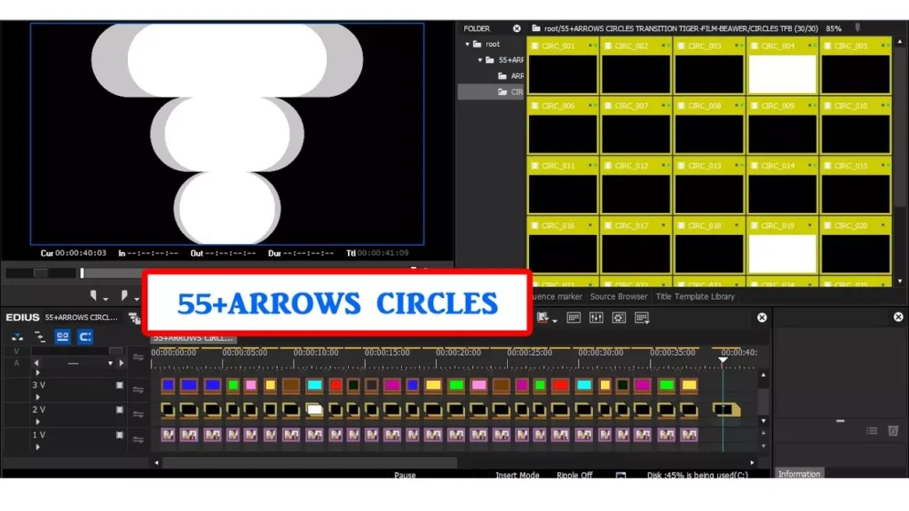 Professional Video Editing Arrows Circles Transition Effects