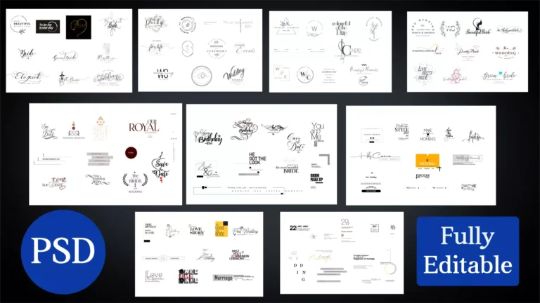 Free Wedding Logo & Monogram Psd Templates Collection