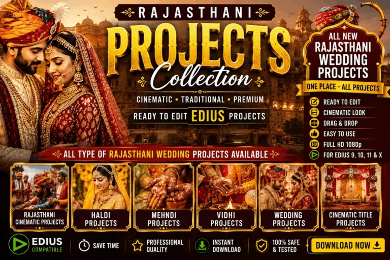 Rajasthani Cinematic Vidhi Projects Wedding Video Editing EDIUS Free Download