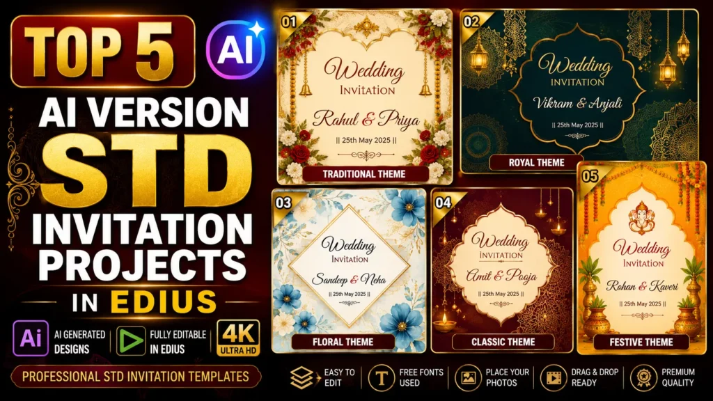 Top 5 Ai Version Std Invitation Projects in Edius Free Wedding Invitation Templates Edius Projects